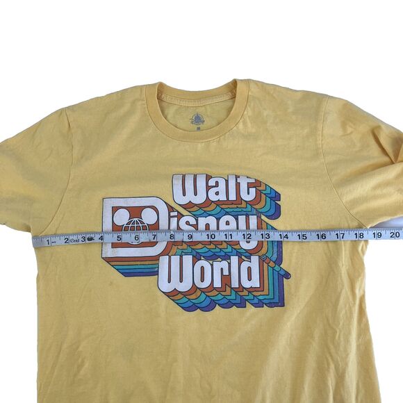 Disney Adults Retro Walt Disney World Logo Short Sleeve T-Shirt Yellow Size M - Picture 5 of 7
